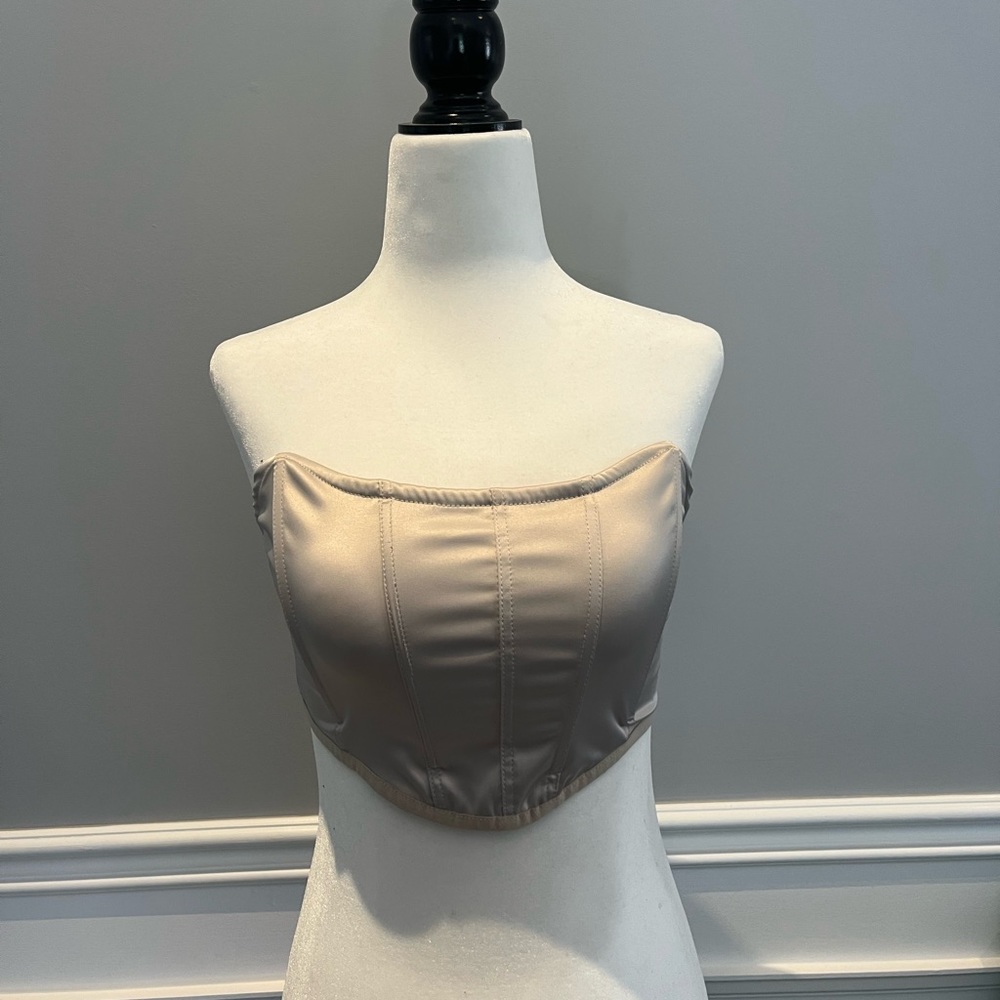 Garage bustier champagne colour size xs zipper in back new never worn